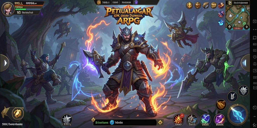 Tangkapan layar menampilkan pertempuran seru di dunia fantasi 99SLL.