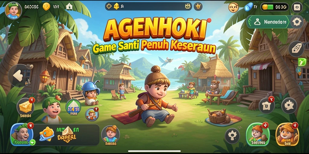 Tangkapan layar AGENHOKI menampilkan gameplay menarik dan ceria.